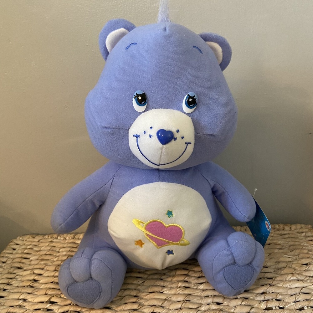 NWT Daydream 2006 Care Bear Plush Teddy 13" NANCO Periwinkle‎ Blue Heart & Stars